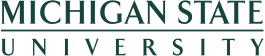 Michigan State University Logo - Green text on transparent background