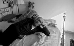 "Black and white photograph of poet and Author Piri Thomas relaxing at home in El Cerrito, California. Down These Mean Streets, his autobiography, is considered a classic tale of the Puerto Rican experience in the United States." - Wanda Benvenutti