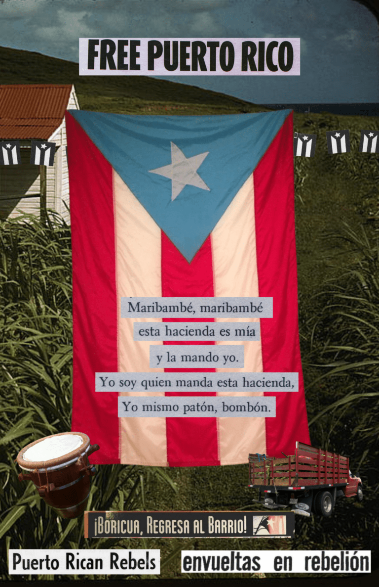 This digital collage is an altar to bomba Puertorriqueña and liberation movements since colonization.
